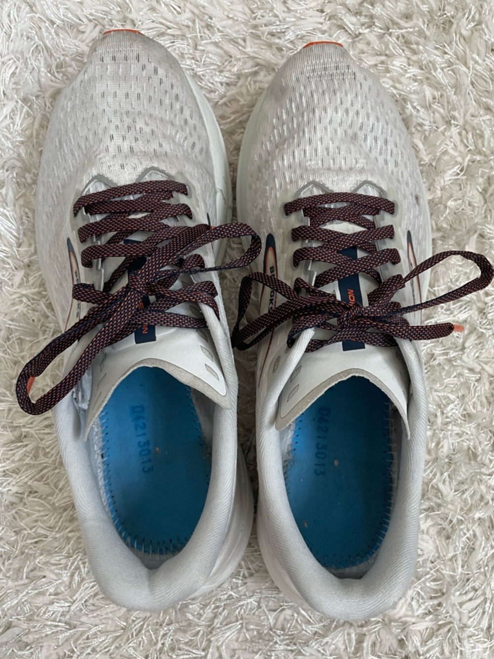 Brooks Men's Hyperion Running Shoes Oyster Mushroom White with Orange Accents - Picture 6 of 12